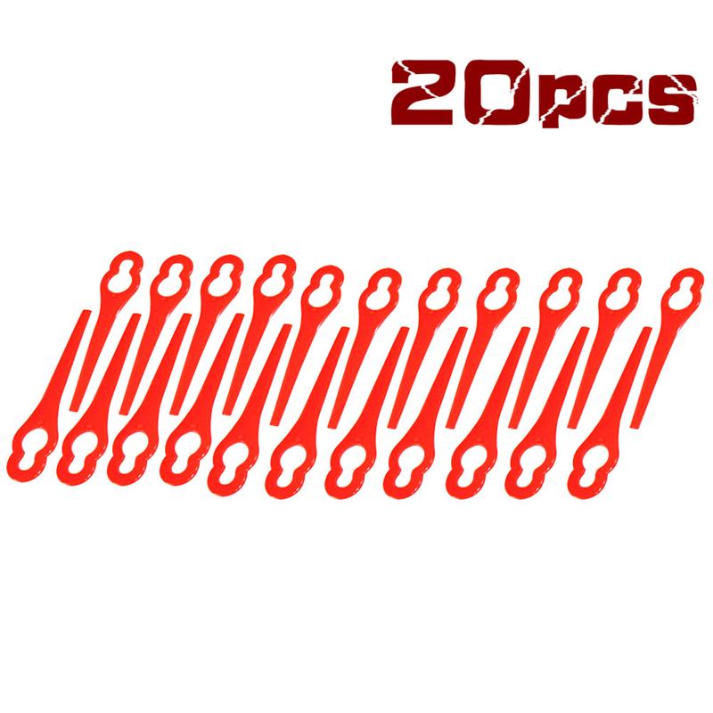 20pcs Plastic Grass Trimmer Blades Mower Replacement Trim Fast Switchblades (Red)