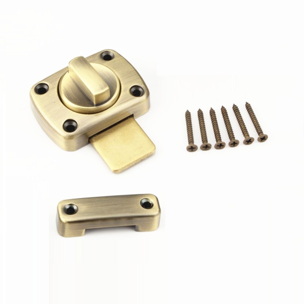 2pcs/lot Home Hardware Furniture Door Zinc Alloy Small Door Latch Security Sliding Door Lock: 52x38mm / green bronze