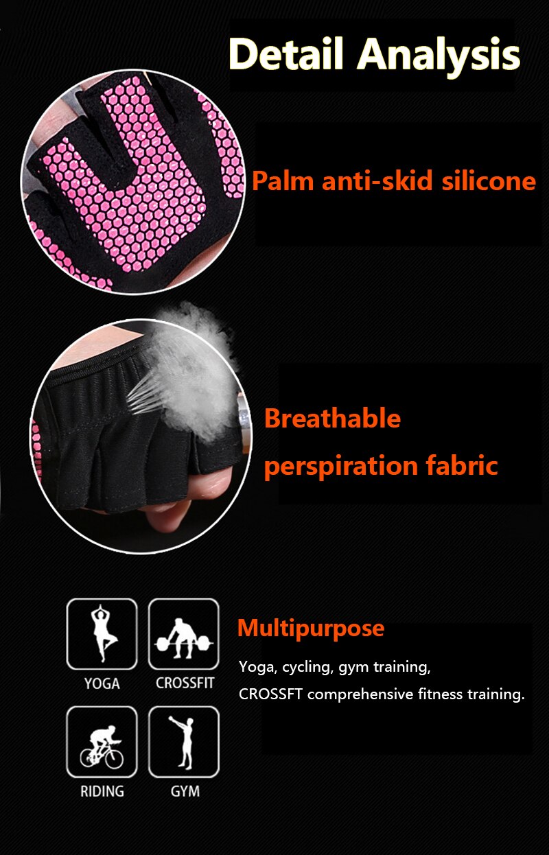 Ourpgone Gewichtheffen Handschoenen Training Ademend Siliconen Fitness Sport Oefening