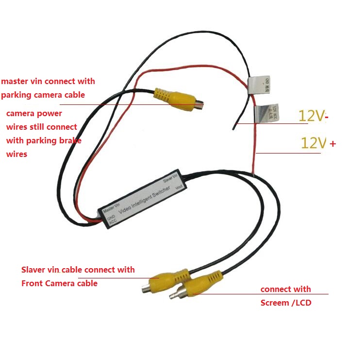Autoelektroniikka kytke johdot  av 2 to be 1 av sisään tai av ulos auto dvr-tallennin gps johdot pysäköintikamera lcd-liitin sovitin
