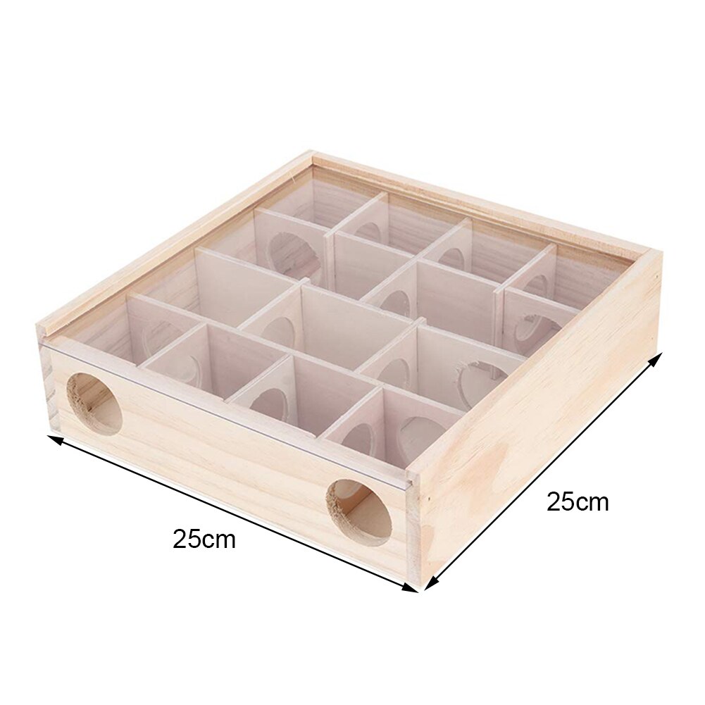 Interactive Intelligent Pet Toy Natural Wood Hamster Maze Tunnel Small Pet Interactive Intelligent Toy Labyrinth with Hamster
