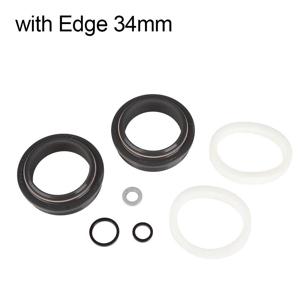 2Pcs Bike Front Fork Dust Seals 32mm-40mm Seal Foam Ring for Fox/Rockshox/X-fusion Fork Repair Kits Bicycle Fork Accessories: 34mm with Edge