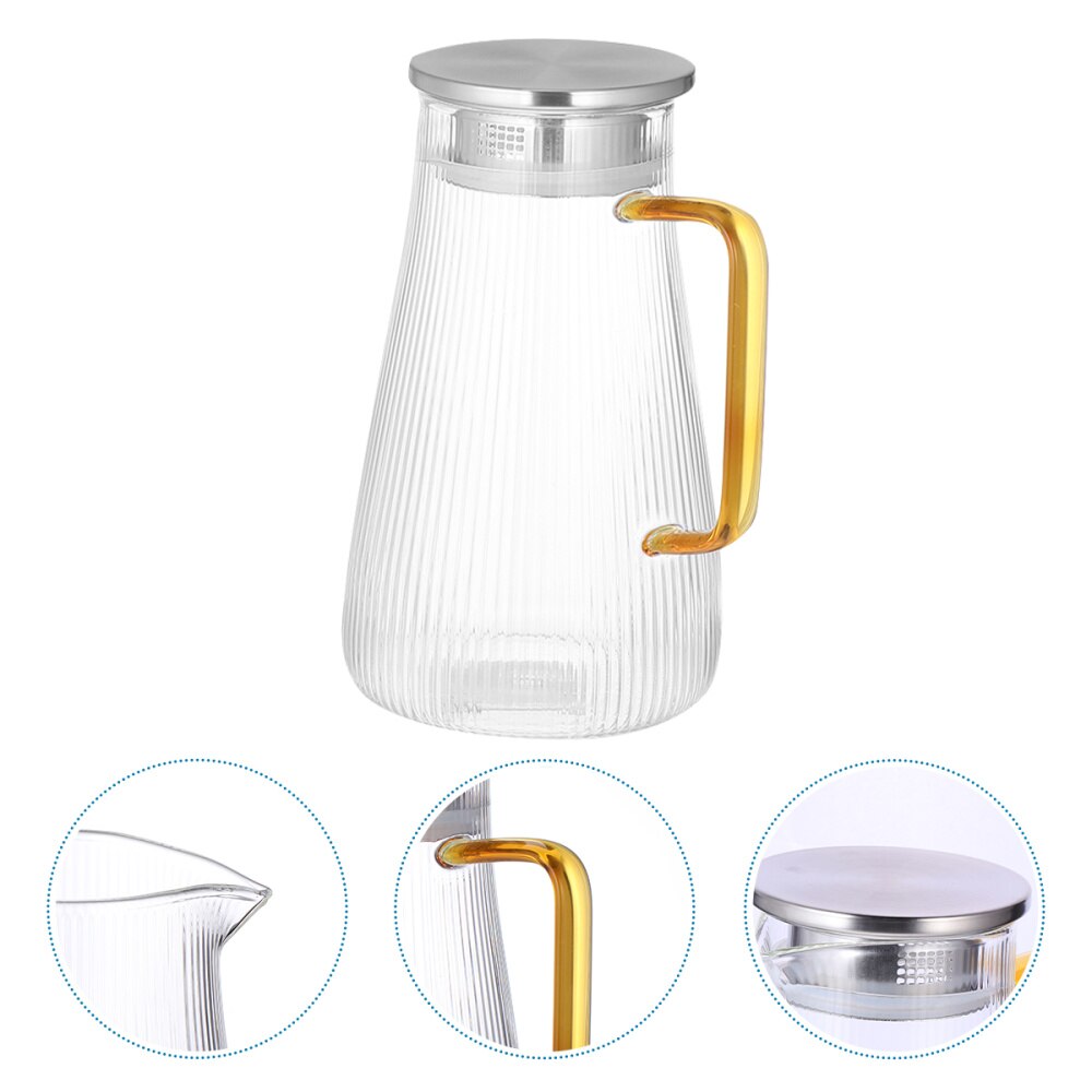 Heat Resistant Water Carafe Glass Pitcher Household Drinking Juice Pitcher
