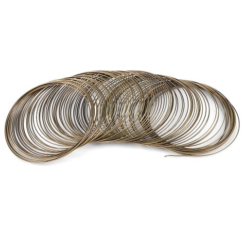 100 løkker 0.6mm memory beading ståltråd til gør-det-selv smykker fund armbånd armbånd fremstilling tilbehør