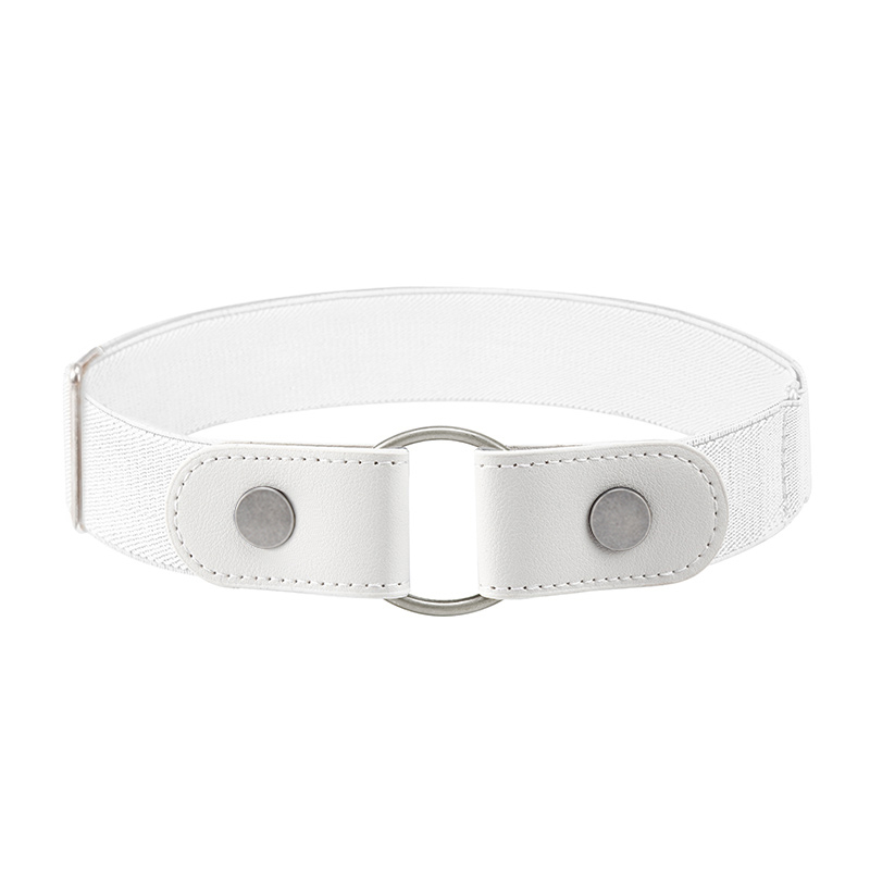 Cinturón elástico Invisible sin hebilla para mujer, pantalones vaqueros, vestido, cinturón elástico ajustable sin hebilla, No se muestra: Blanco