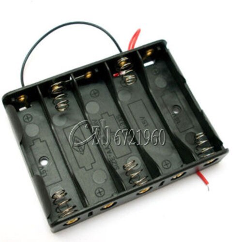 5x AA Batterij Box Case Houder Met Draad Leads Side By Side Accubak Aansluiten Soldeer Voor 5pcs AA batterijen