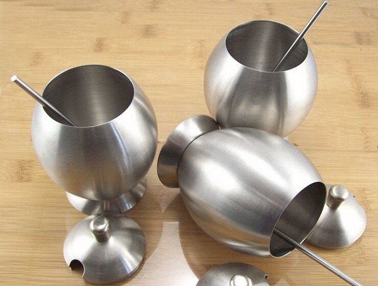 European stainless steel kitchen metal seasoning box set spice jar