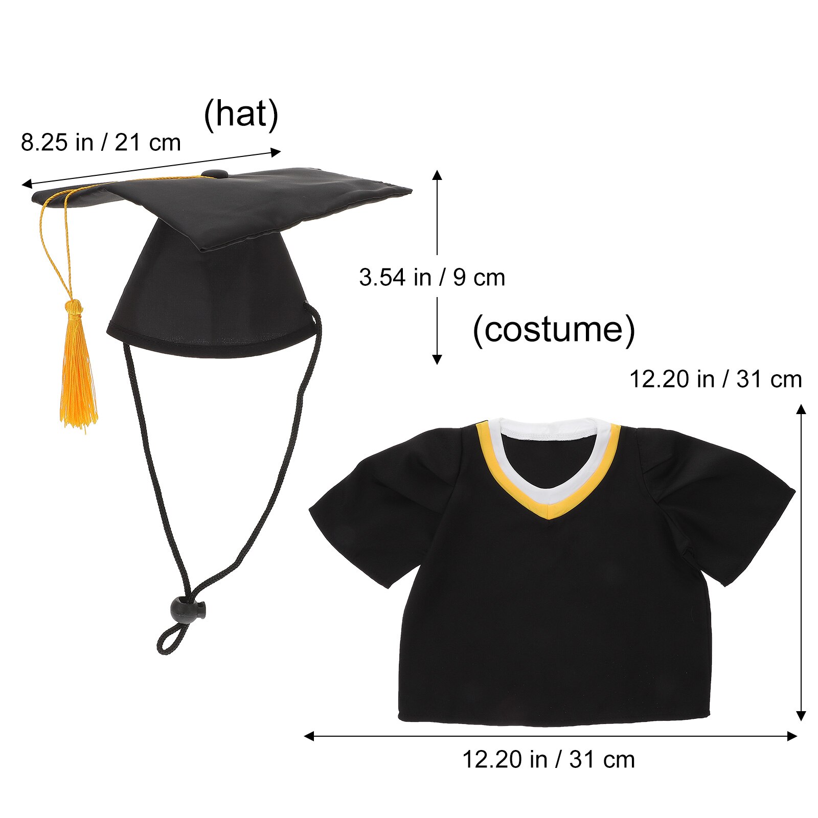 1 Set Dog Graduation Hat and Costume Adorable Dog Graduation Caps Costume
