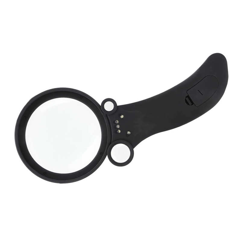 Magnifying Glass Hand‑Held 3 Lenses 3X LED Magnifier for Seniors Reading Printing Inspection Exploring