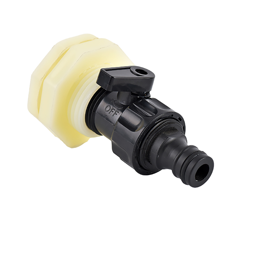 Kit de grifo de Barre de lluvia de PVC, válvula de barril de lluvia de 3/4 pulgadas con adaptador de montaje de mampara para tanques de agua, acuarios, bañeras y piscina