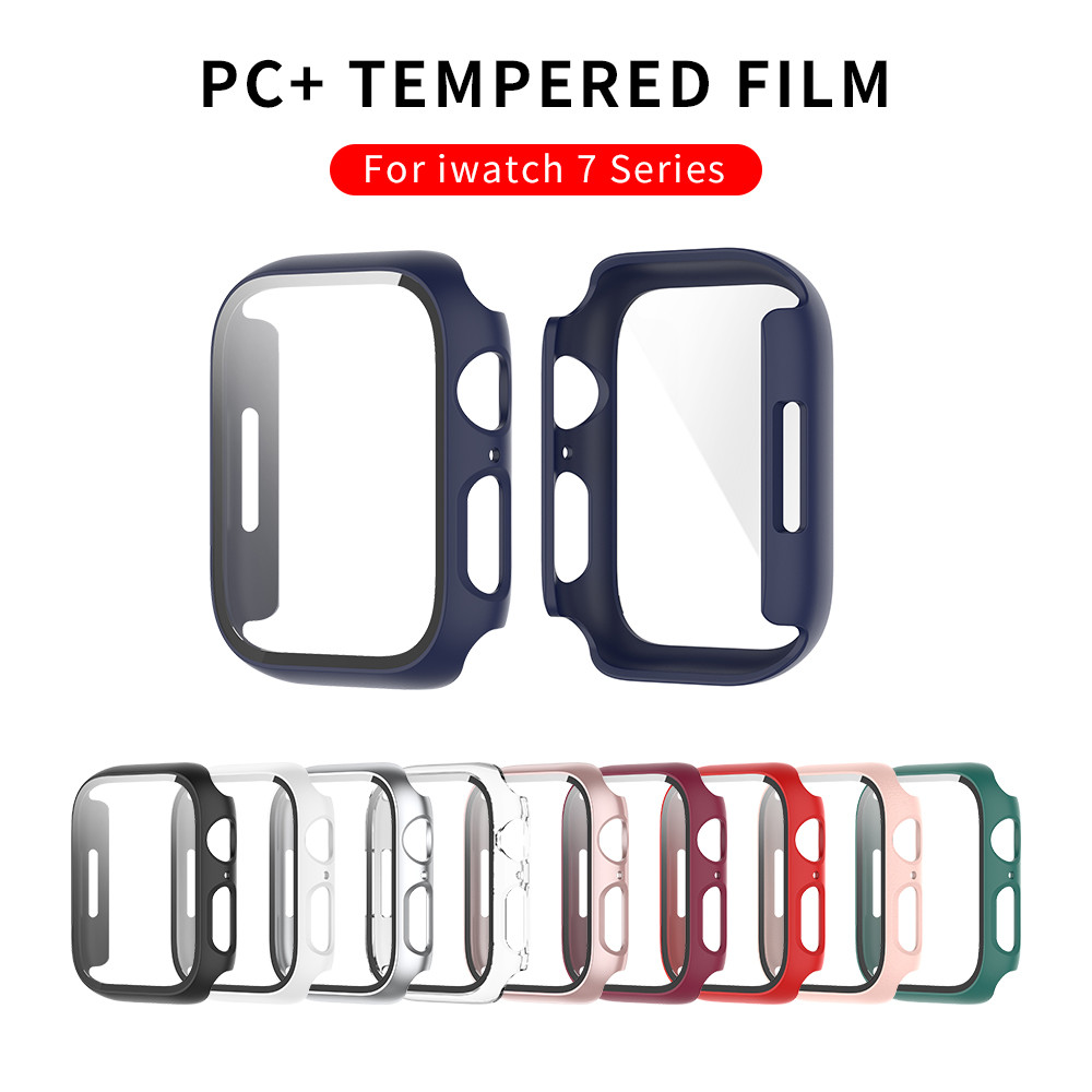 Funda de cristal templado para Iwatch 7, Protector de pantalla a prueba de golpes, para Apple Watch7 I Watch Series 41mm 45mm