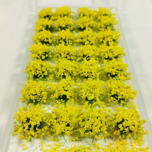 Materiale Scena Modello - Erba Simulato e Petali - Vegetazione Diorama Fai-da-te - Plastica Scala 1:35: Giallo