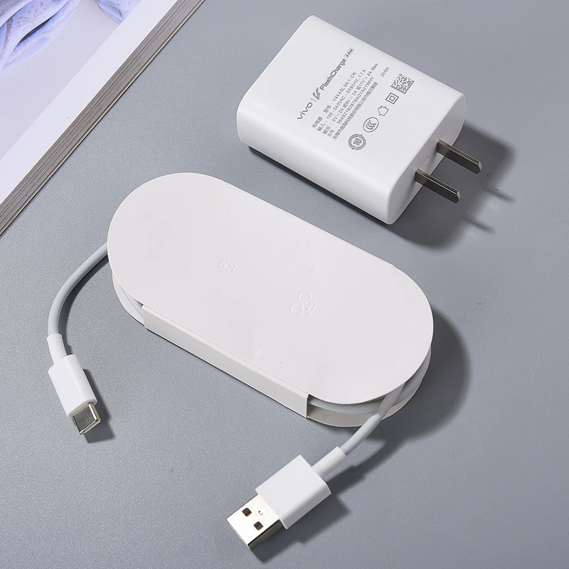 Original Vivo 44W FlashCharg 2.0 Charger EU US Fast Charging Adapter 100CM Type C Cable For Vivo X50 X30 X60 Pro S7 S12 iQOO Z1X: KR