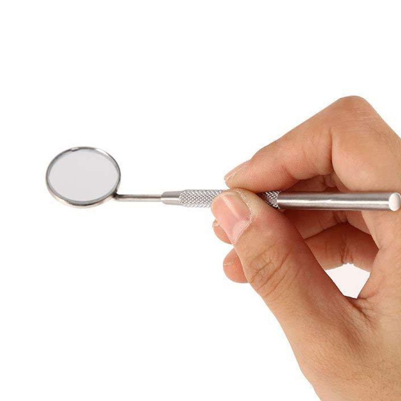 Detachable Stainless Steel Dental Inspection Mini Mouth Mirror Teeth Cleaning Tools Non-Skid Handle Dentist Oral Instrument C90B