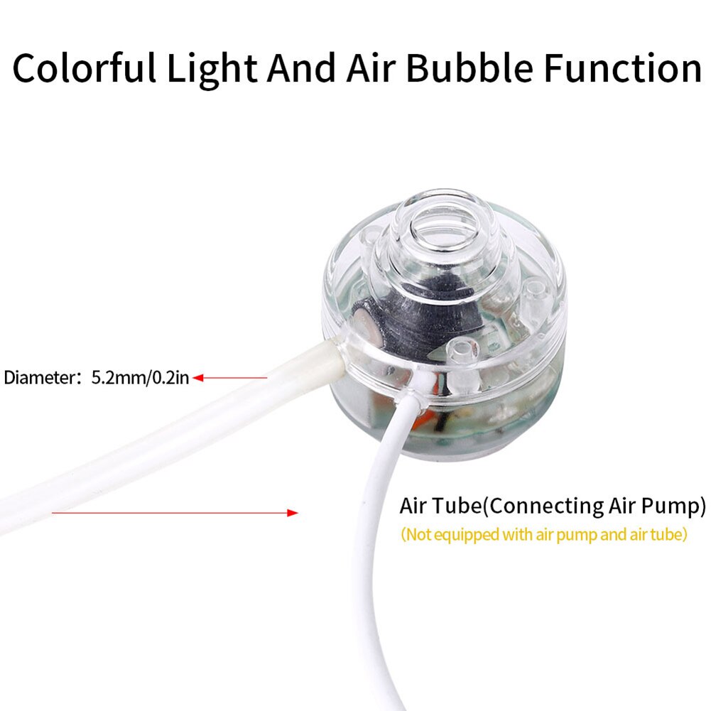 USB Submersible LED Aquarium Lights Colorful Changing Making Oxygen Light Underwater Night Light Air Bubble Lamp for Fish Tank