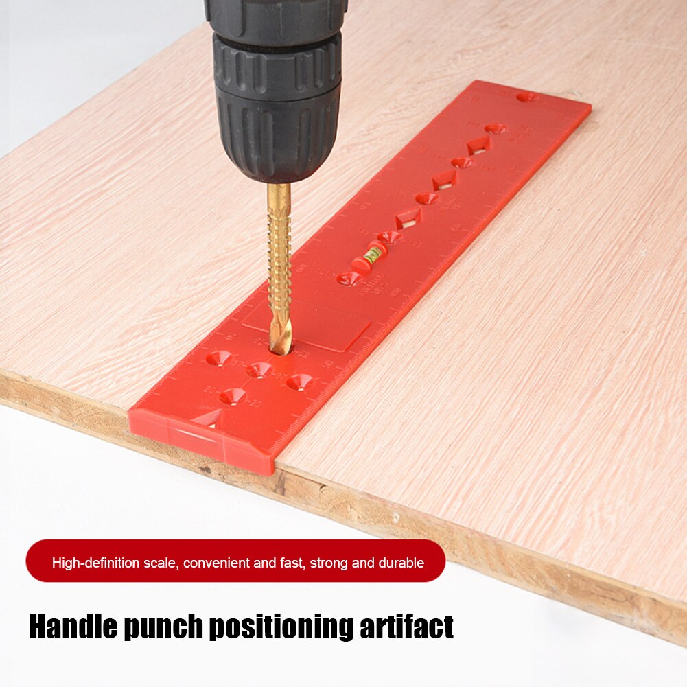 Plastic Bubble Level Ruler for Wooden Pillars Construction Pipe Hole Drilling Guide Punch Locator DIY Woodworking Tools
