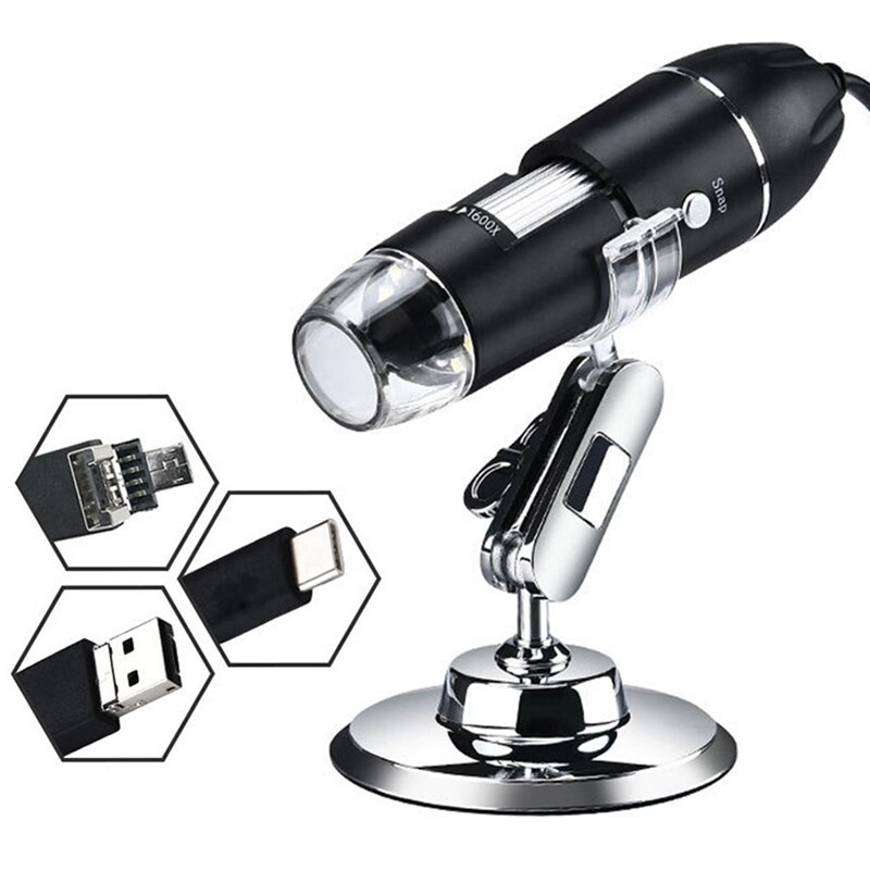 1600X USB Digital Microscope Camera Type-C/Micro8 LED Endoscope nifier with 5Pcs Omnidirectional Microphone Module