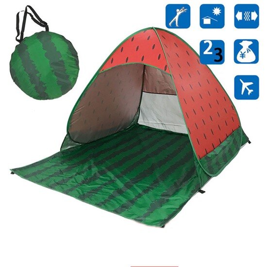 Beach tent boat ultra light folding tent pop-up automatic open tent family travel fish camping shade fishing outdoor ice fishing: Watermelon