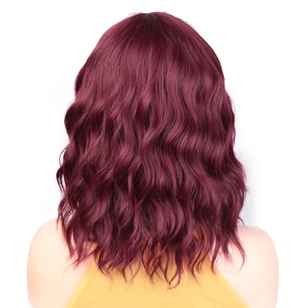 Aisibeauty pastel ondulado peruca com franja de ar feminino curto bob rosa peruca encaracolado ondulado ombro comprimento cosplay peruca para a menina 30cm azul: WS751-118