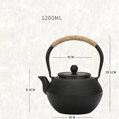 Støbejerns tekande japansk tetsubin kedel tepotte drinkware værktøjer kung fu infusers rustfrit stål netfilter 300ml-1200ml: 1200ml