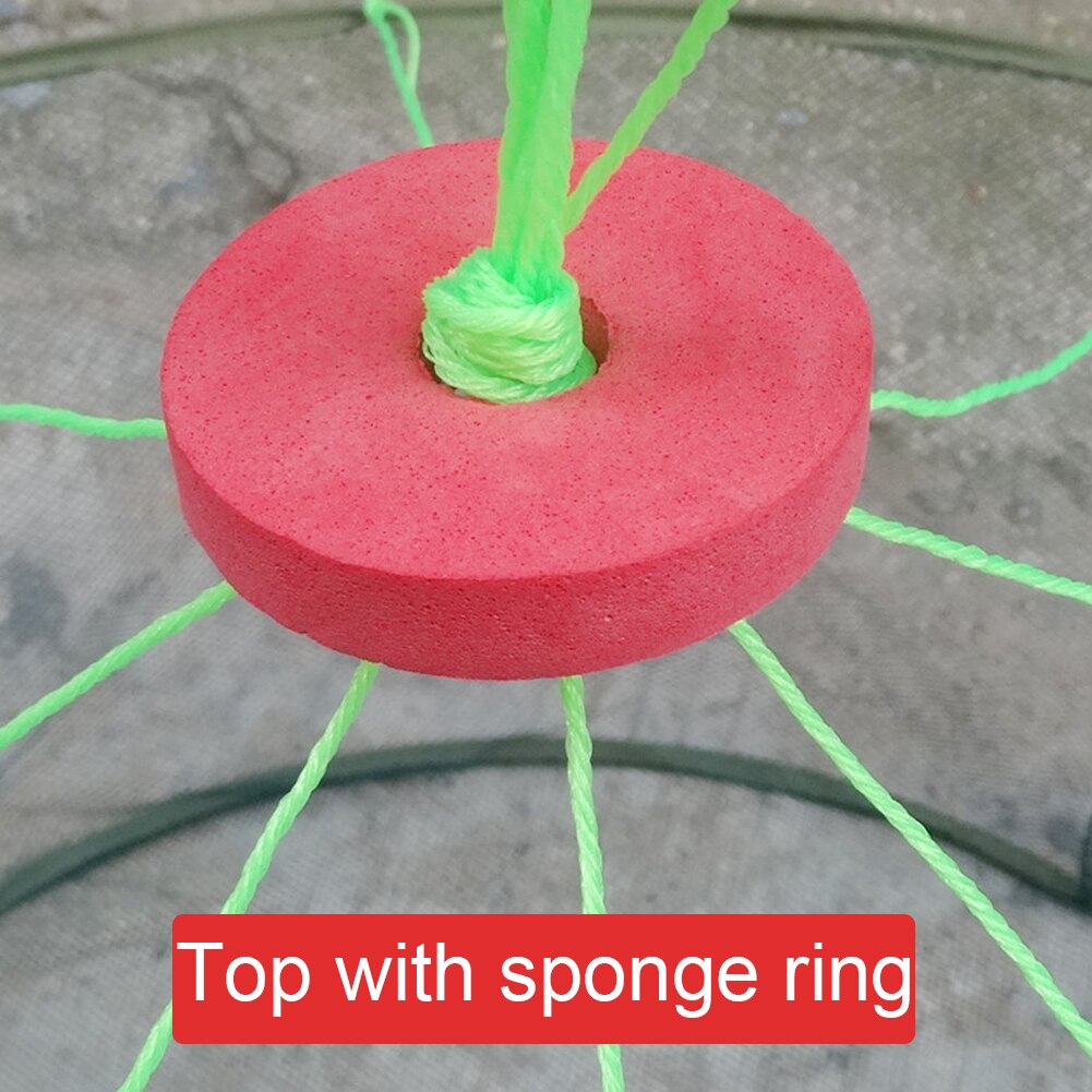 Foldable Fishing Landing Net Fish Catcher Casting Network Mesh for Fish Crab Baits Shrimp Trap Cage Netting