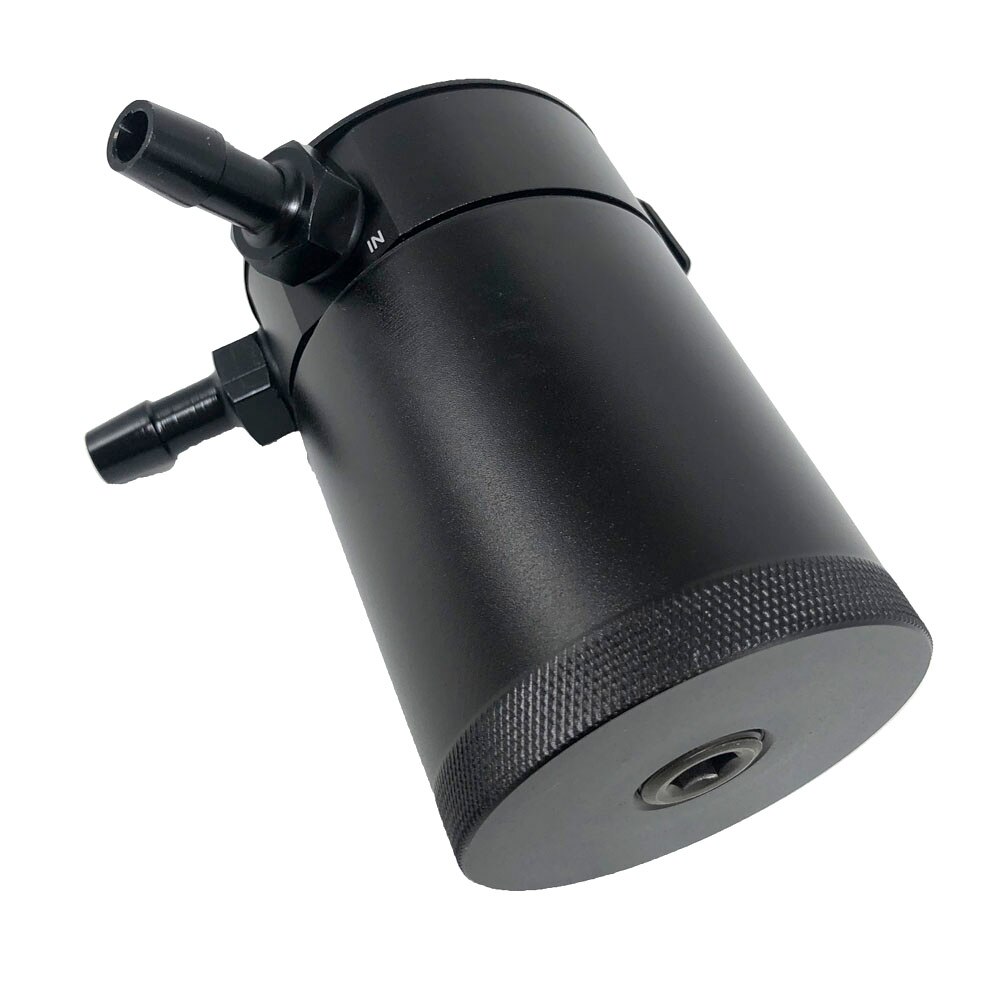 Universal 2 Port Anodized Oil Catch Can With Baffled Petrol Diesel Turbo Tank PCV Valve Reservoir