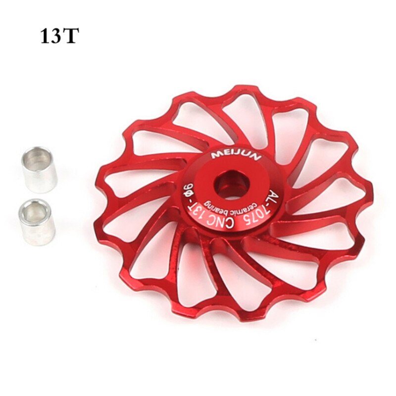 Fiets Achterderailleur Katrol Neuswiel Achterderailleur 11T Neuswiel, Katrol Wiel Road, Fietsgeleider Wiel Katrol Aluminium, voor Mountainbike Weg Fiets Vervangende Onderdelen 2 STKS