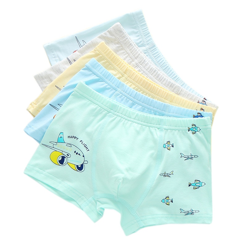 5pcs/Lot 2-8Y Cotton Cartoon Plane Kids Boy Underwear For Baby Children'S Boxer Briefs Boys Underpants
