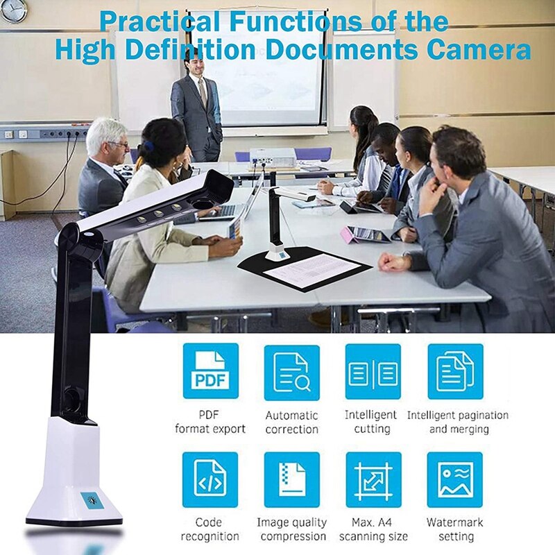 Document Camera Voor Leraren, Draagbare Usb Document Camera Scanner Met Stand 8MP Hd A4 Formaat Doc Cam Foto Scanner
