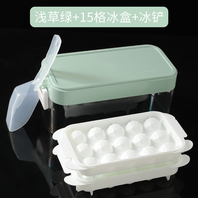 Kitchen Helper Frozen Ice Cube Mold Box Artifact Commercial Basket Freezer Lid Refrigerator Homemade Water Hockey Home Drink Set: green