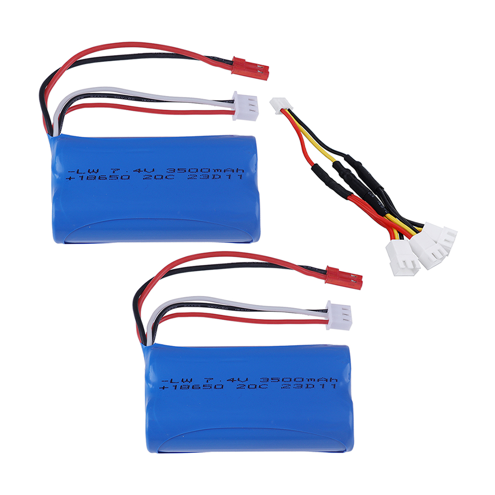 18650 7.4V 3500mAh Li-ion Battery With JST Plug 2S for UDIRC UD1601 UD1602 UD1604 UD1607 SG1603 SG1604 RC Flat Sports Car Toys​: Silver