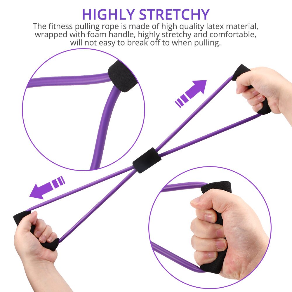Fitness puller pilates motståndsband med ländkotor massager fitness drarrep ryggsträckare set bröstexpanderare