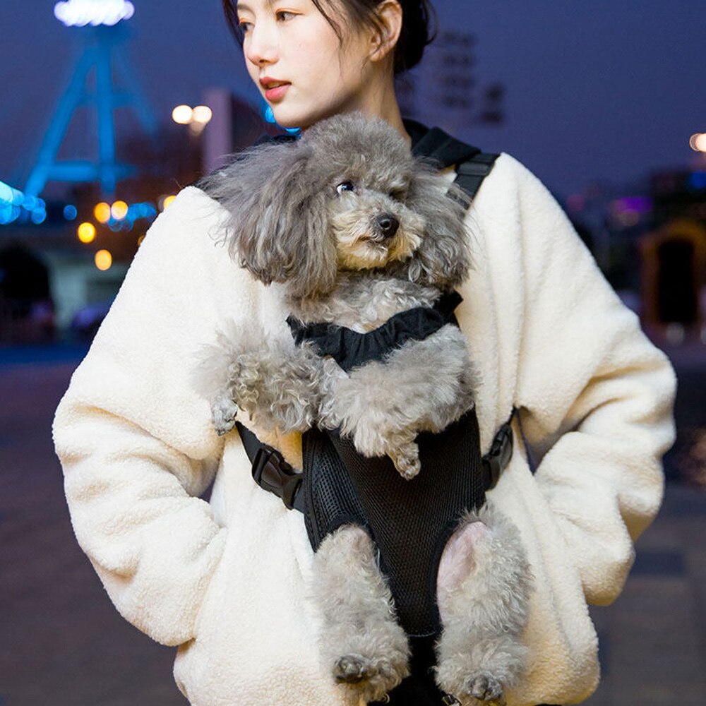 Pet Dog Carrier Front Chest Backpack Five Holes Backpack Dog Outdoor Carrier Tote Bag Sling Holder Mesh Cat Puppy Dog Carriers