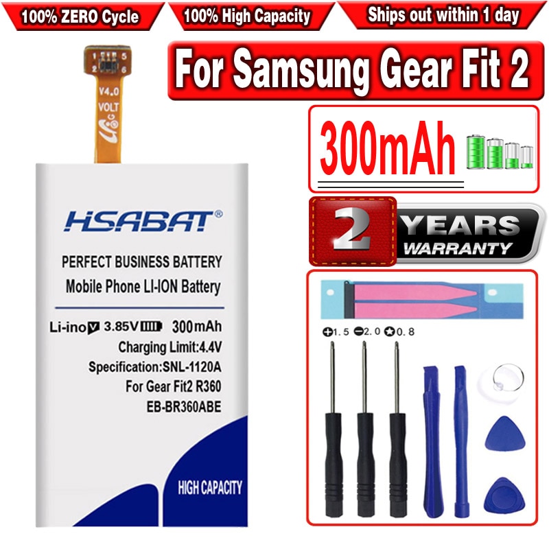 HSABAT 300mAh EB-BR360ABE Batterij voor Samsung Gear Fit2 Fit 2 R360 SM-R360