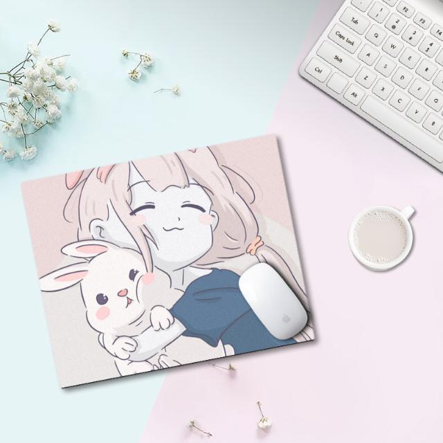 Kawaii podkładka pod mysz śliczne podkładka pod mysz Kawaii podkładka na biurko do gier biurko maty Gamer okrągły kwadrat Deskpad dla Office Home komputer stancjonarny: 260x210x3mm 17