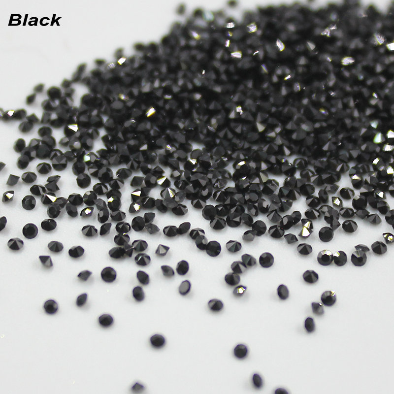 1440 unids/lote 1,3mm gemas Multicolor de Arte de uñas Micro diamantes de imitación Mini decoración de uñas ACCESORIOS DE MANICURA: black