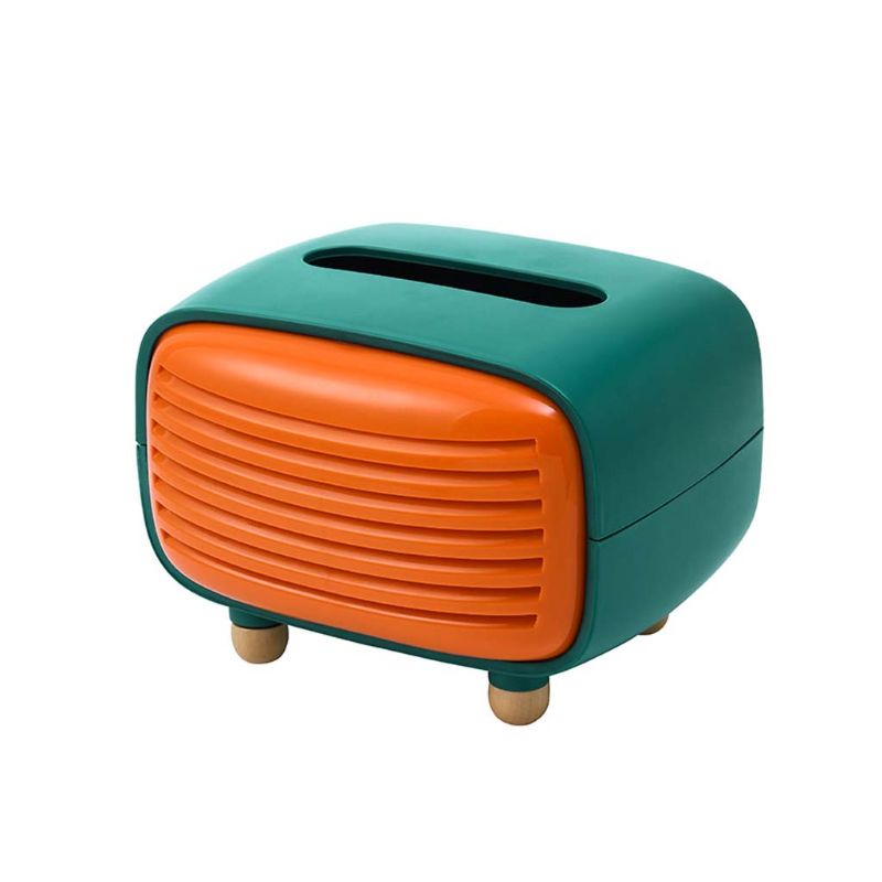 Vintage Radio Facial Tissue Box Cover Napkin Holder Organizer Paper Towel Dispenser Container for Bathroom Car Office Home Decor: GNO