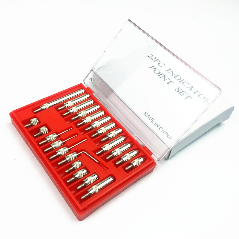 Dial Indicator 0-10mm Lug Back Test Gauge 22Pcs Steel Dial Indicator Point Set 4-48 Thread Tip For Dial & Test Indicators