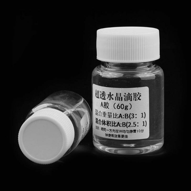 Endurecedor de secado rápido Ultra transparente de 2 uds., resina epoxi transparente, pegamento de Cristal AB para fabricación de joyas