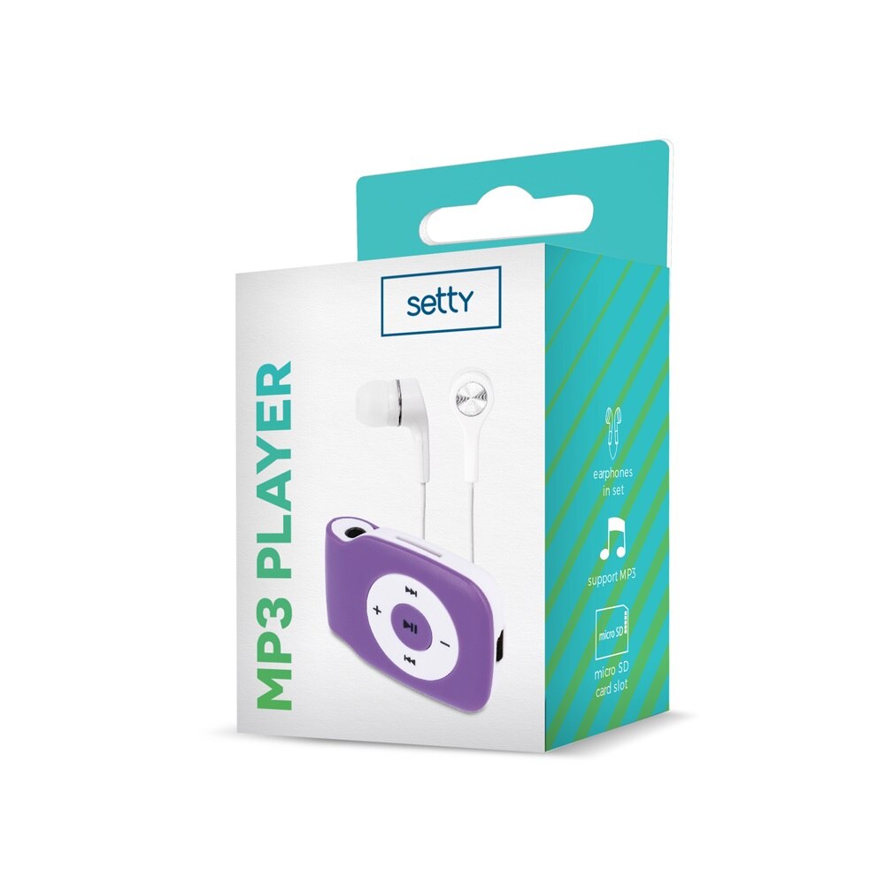 Reproductor MP3 SETTY MINI auriculares - hasta 32Gb - MORADO