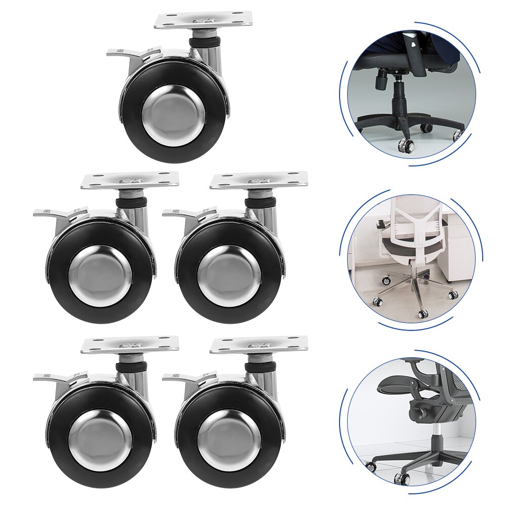 5pcs Office Chair Caster Wheels Furniture Rotation Swivel Wheel