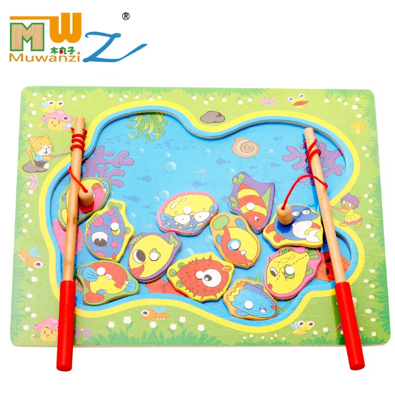 Vis Educatief Baby Houten Speelgoed Magnetische Vissen Speelgoed Set Kerstcadeaus Kinderen Educatief Spel Speelgoed Voor Kinderen M15