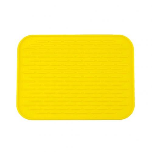 Keuken Siliconen Sink Mat Gerechten Cup Droog Pad Pannenlap Tafel Placemat Onderzetters Keuken Accessoires Keuken Gadgets: YELLOW