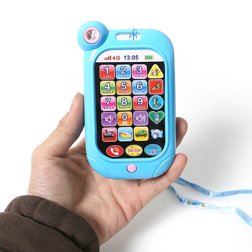 Russian/english language Numbers Word math learning machine baby phone,light&amp;animal sound educational musical phone for children: 1305-bule