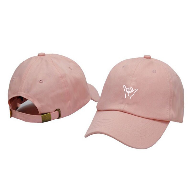 finger embroidery baseball cap cotton outdoor wild dad hat summer sunshade golf hats sports casual caps: Pink