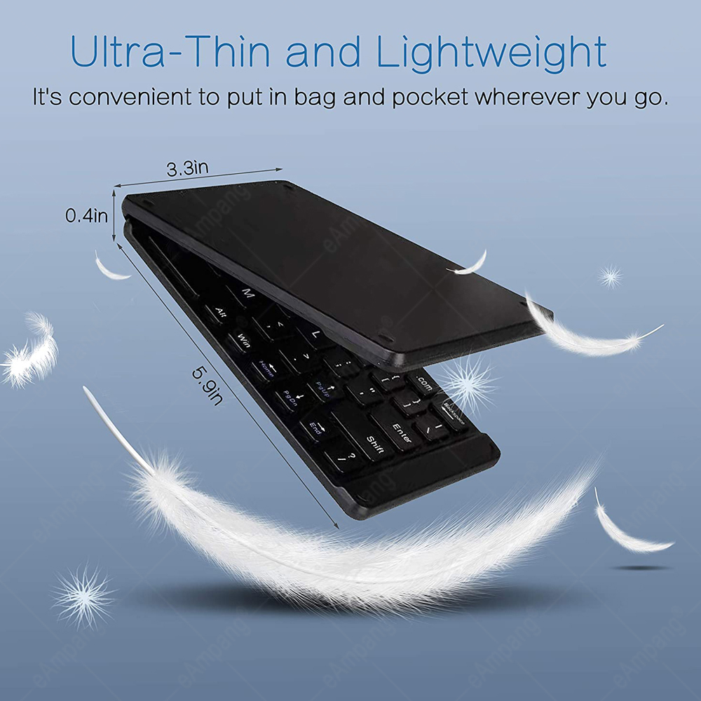 Mini Falten Bluetooth Tastatur Licht Tragbare Drahtlose Tastatur Für Smartphone Mac iOS Fenster Android Tablette Laptop mit Maus