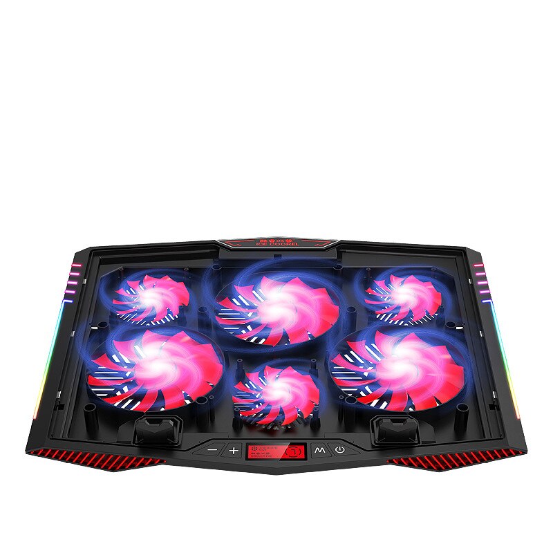 ICE COOREL Gaming RGB Laptop Cooler 12-18 inch Led Screen Laptop Cooling Pad Notebook Cooler Stand With Six Fan 2 USB Ports