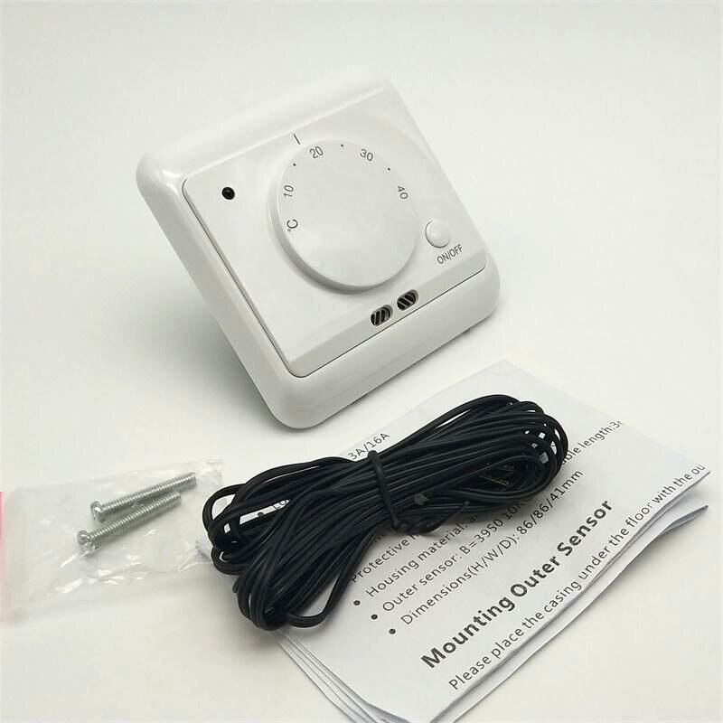 ME720D 220V 16A Electric Heating Warm Floor Thermostat Rotary Switch Two Sensors Manual Control Temperature Regulator