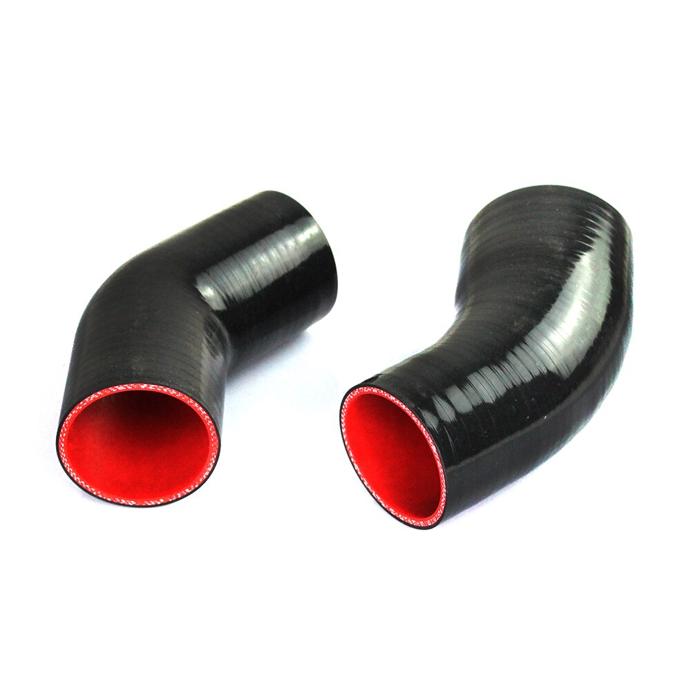 Tuyau Coudé Réducteur En Silicone 45° - Diamètres 38 à 89 Mm - Pour Admission D'air Froid, Turbo, Intercooler - Noir/Rouge