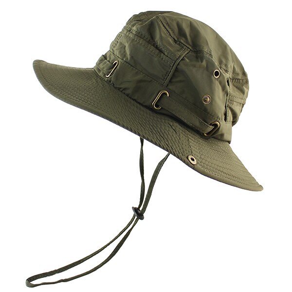 Light Sun Hat for Women Men Bucket Summer Fishing Boonie UV Protection Bob Solid Color Outdoor Beach Cap Packable Mesh Quick Dry: Army Green